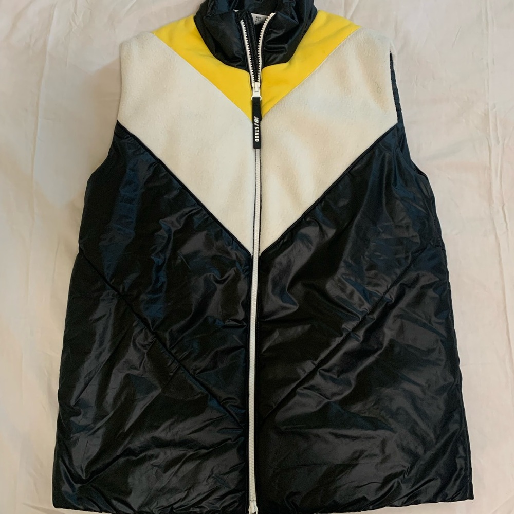 New balance x Staud Yellow and Black Puffer Vest women’s sz XS Pre-owned